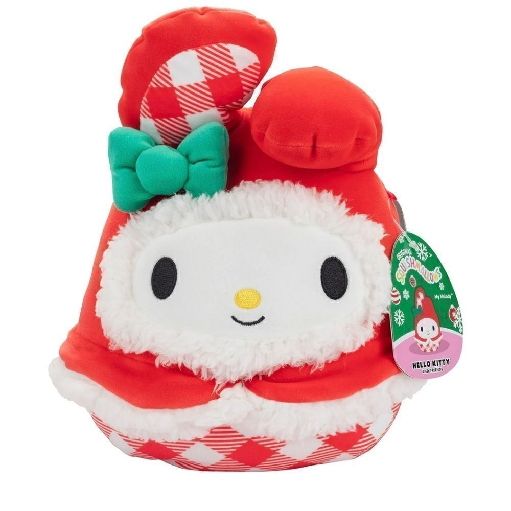 Squishmallows Hello Kitty & Friends Plaid My Melody 8" Christmas Plush Toy